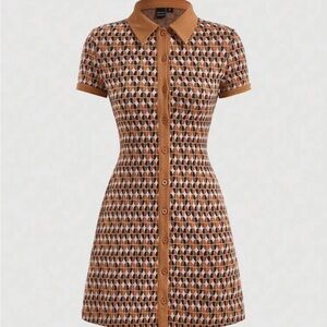 Patterned button down dress